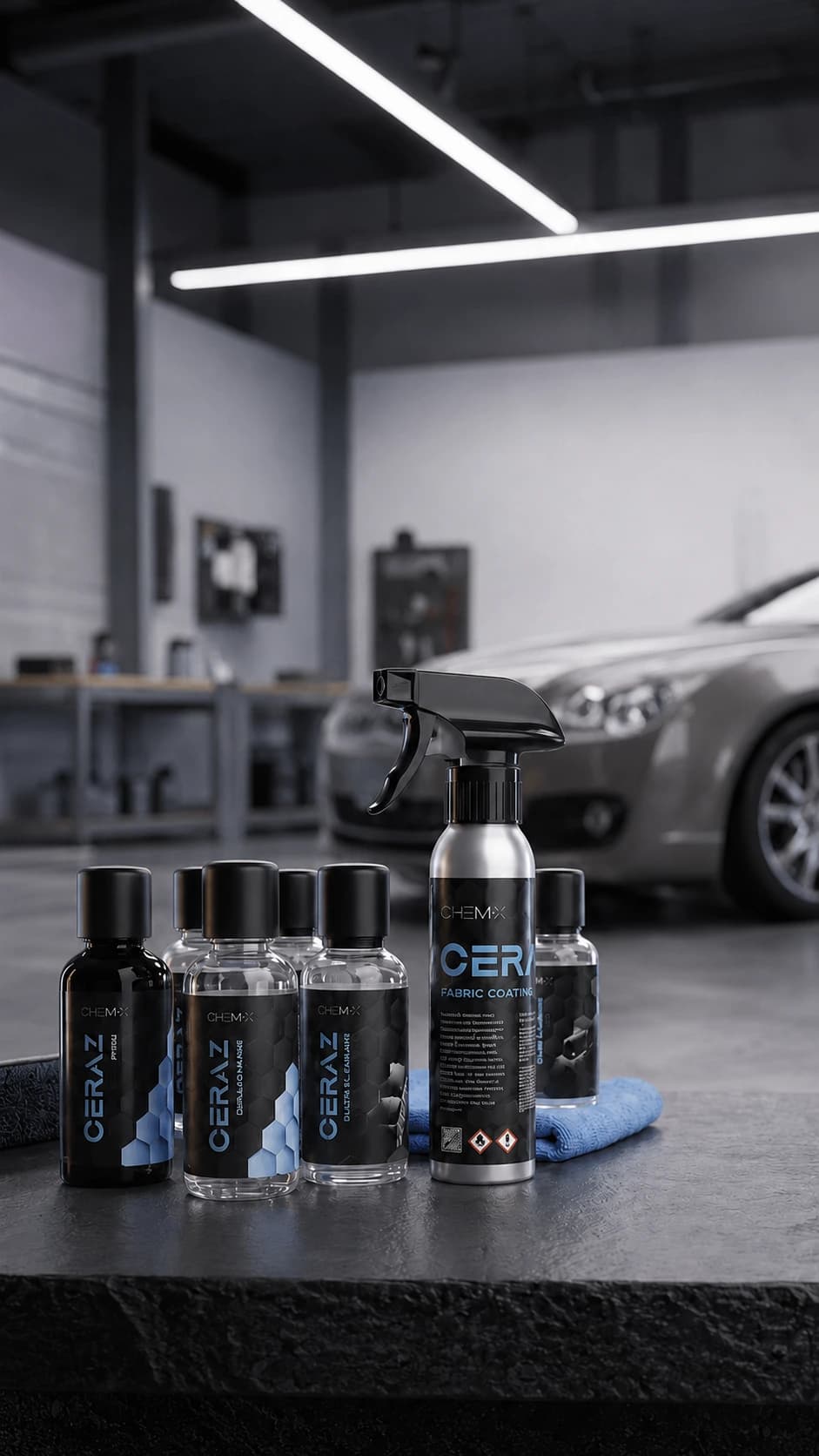 Chemix Ceraz ceramic coating with a detailed car